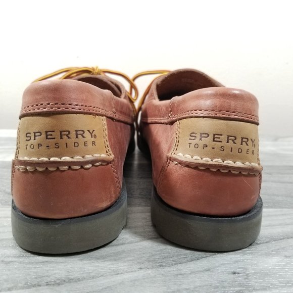 Sperry Top Sider Mens 10 Brown Leather Slip On - Picture 3 of 6